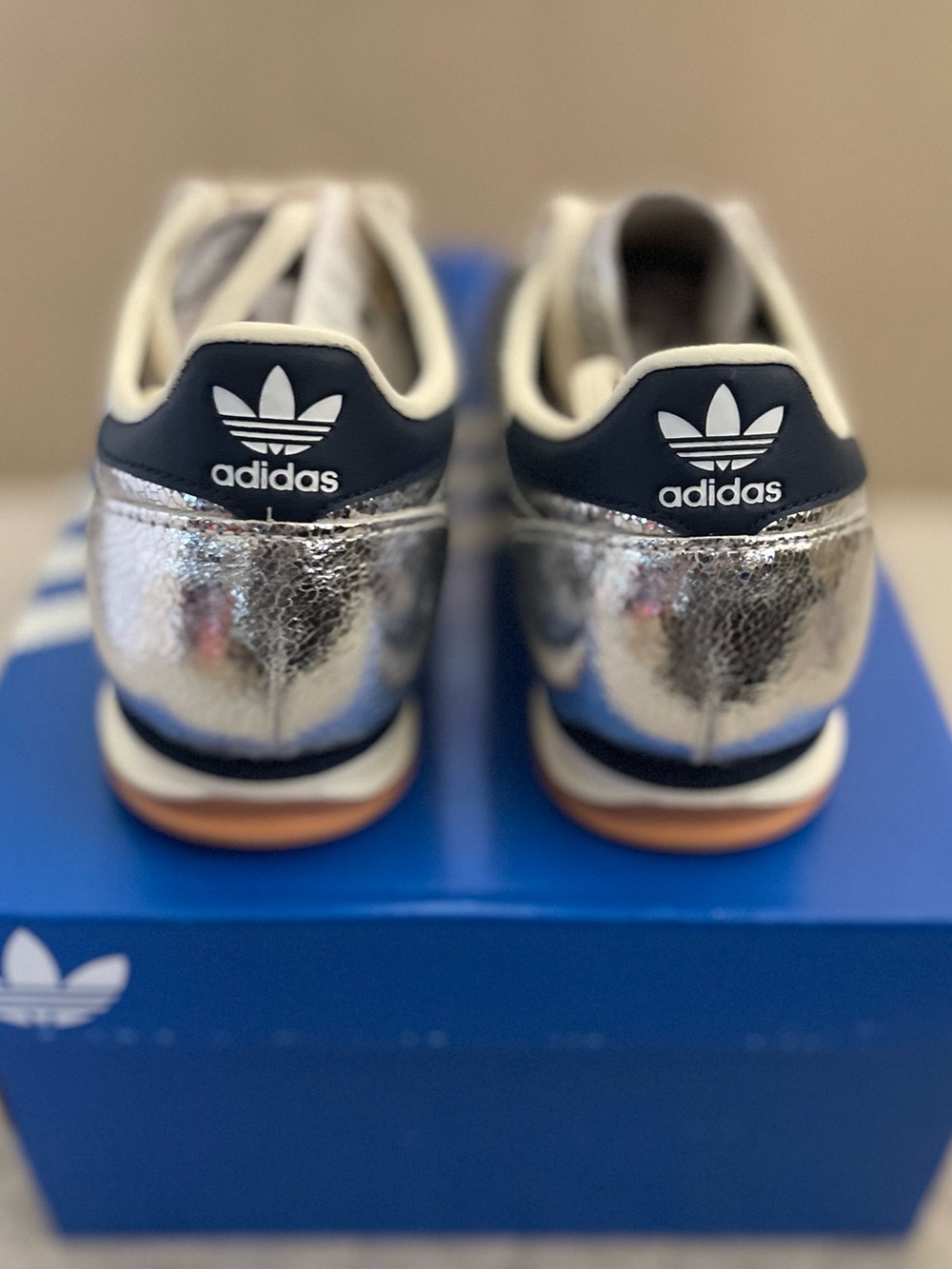 Size 5.5 - Adidas SL 72 OG W Silver Metallic Collegiate Navy JH8654 Women's New - Picture 6 of 10